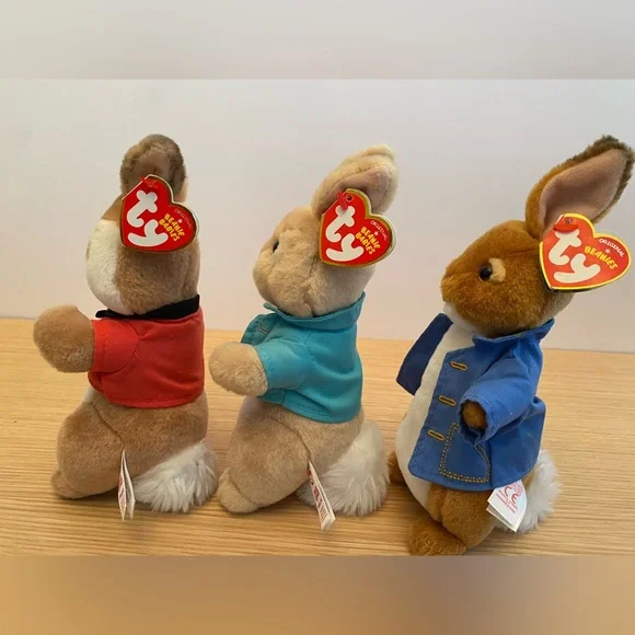 Set of 3 Beanie Babies Peter Rabbit Plush Dolls, Peter, Flopsy and Cotton Tail - Picture 2 of 2